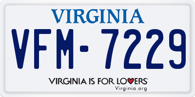 VA license plate VFM7229