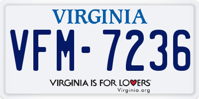 VA license plate VFM7236