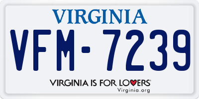 VA license plate VFM7239