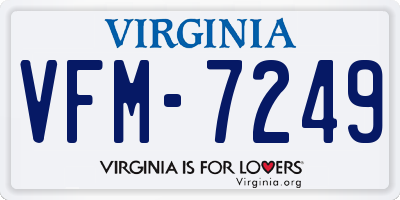 VA license plate VFM7249