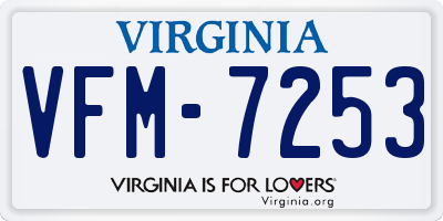 VA license plate VFM7253