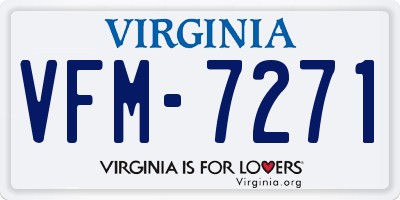 VA license plate VFM7271