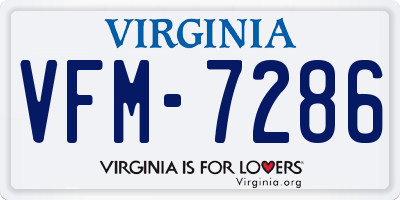 VA license plate VFM7286