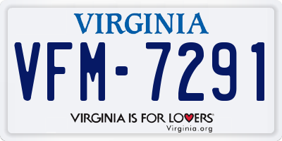 VA license plate VFM7291