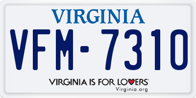 VA license plate VFM7310