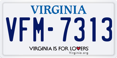 VA license plate VFM7313