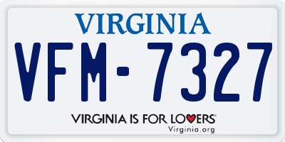VA license plate VFM7327