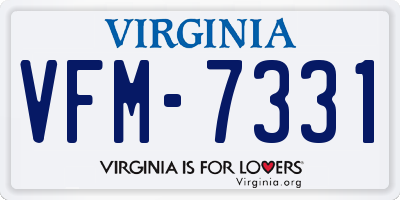 VA license plate VFM7331