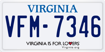 VA license plate VFM7346