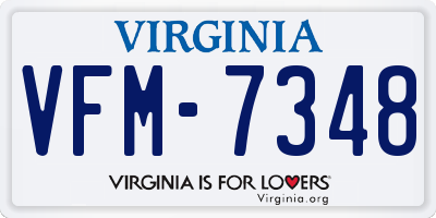 VA license plate VFM7348
