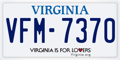 VA license plate VFM7370