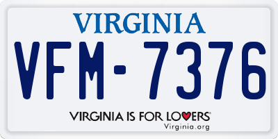 VA license plate VFM7376