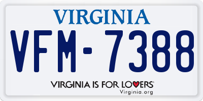 VA license plate VFM7388
