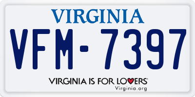 VA license plate VFM7397