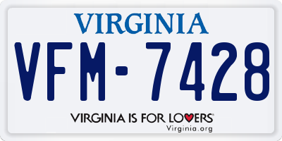 VA license plate VFM7428