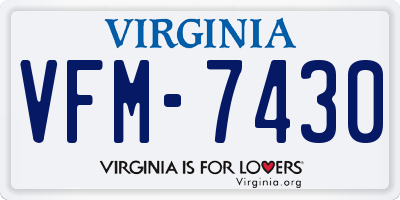 VA license plate VFM7430