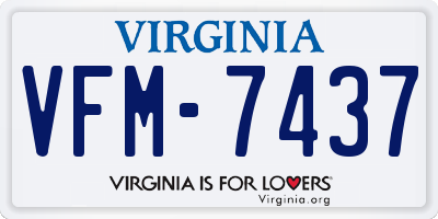 VA license plate VFM7437