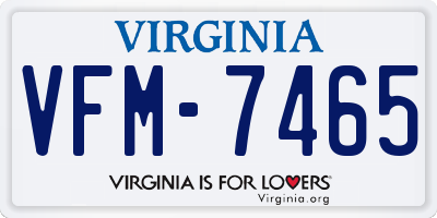 VA license plate VFM7465