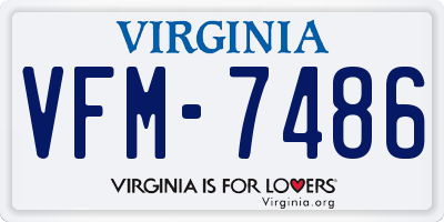 VA license plate VFM7486
