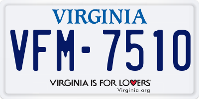 VA license plate VFM7510