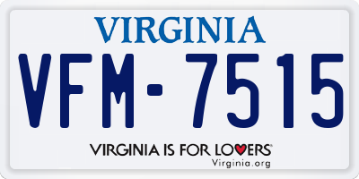 VA license plate VFM7515