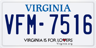 VA license plate VFM7516