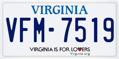 VA license plate VFM7519