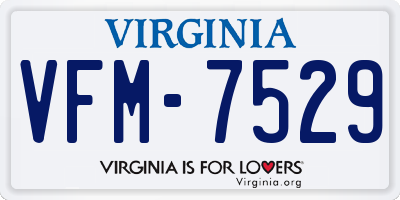 VA license plate VFM7529