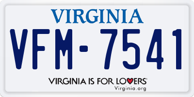 VA license plate VFM7541