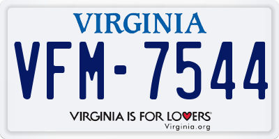 VA license plate VFM7544