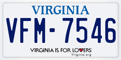 VA license plate VFM7546