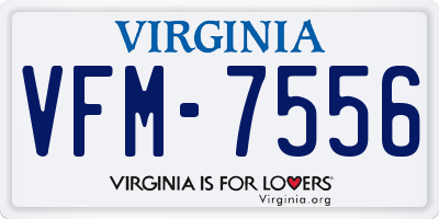 VA license plate VFM7556