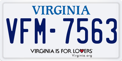 VA license plate VFM7563