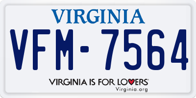 VA license plate VFM7564