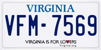 VA license plate VFM7569