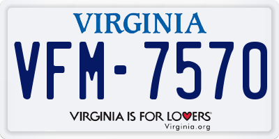 VA license plate VFM7570