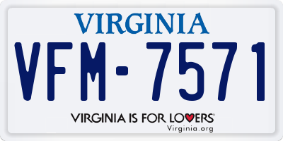 VA license plate VFM7571
