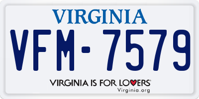 VA license plate VFM7579