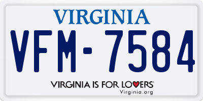 VA license plate VFM7584