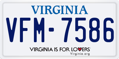 VA license plate VFM7586