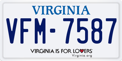 VA license plate VFM7587