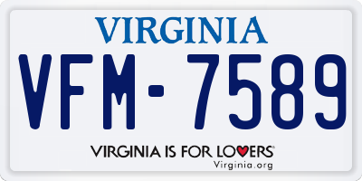 VA license plate VFM7589