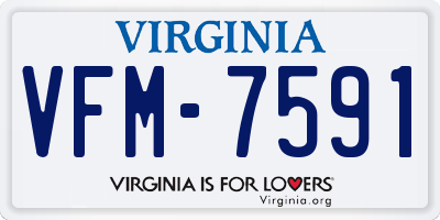 VA license plate VFM7591