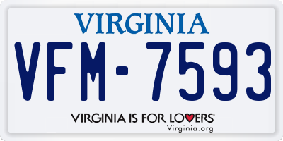 VA license plate VFM7593