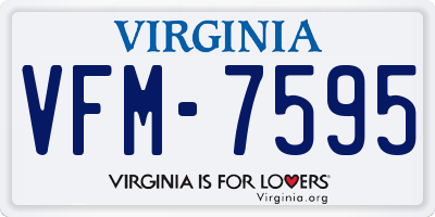 VA license plate VFM7595
