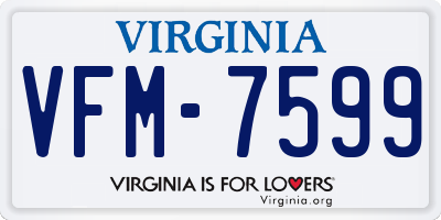 VA license plate VFM7599