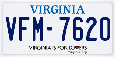 VA license plate VFM7620