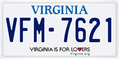 VA license plate VFM7621