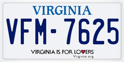 VA license plate VFM7625