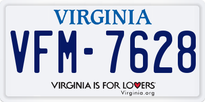VA license plate VFM7628